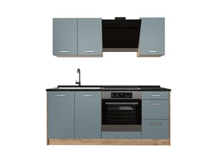 Vicco cuisine, bleu-grischêne doré, 180cm, pt anthracite