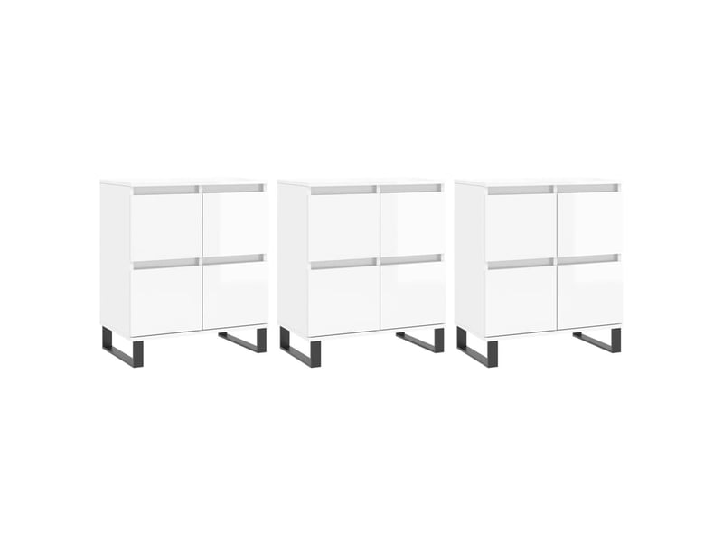  Buffets 3 pcs - bahut - meuble de rangement blanc brillant bois d'ingénierie  - Conforama A