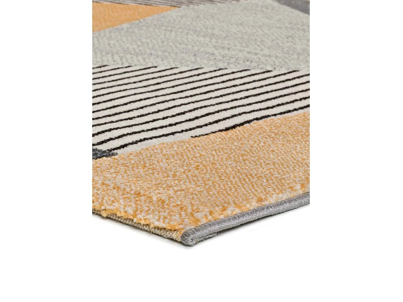  Tapis gladys atticgo 120x60 cm - gris et moutarde, polypropylène et jute 12140 - Conforama E
