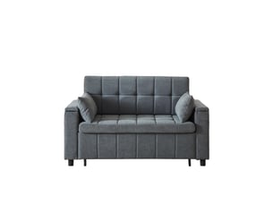Canapé convertible - 148,6x81,3x86,4cm - canapé lit 3-en-1 en tissu chenille avec coffres de rangement - gris