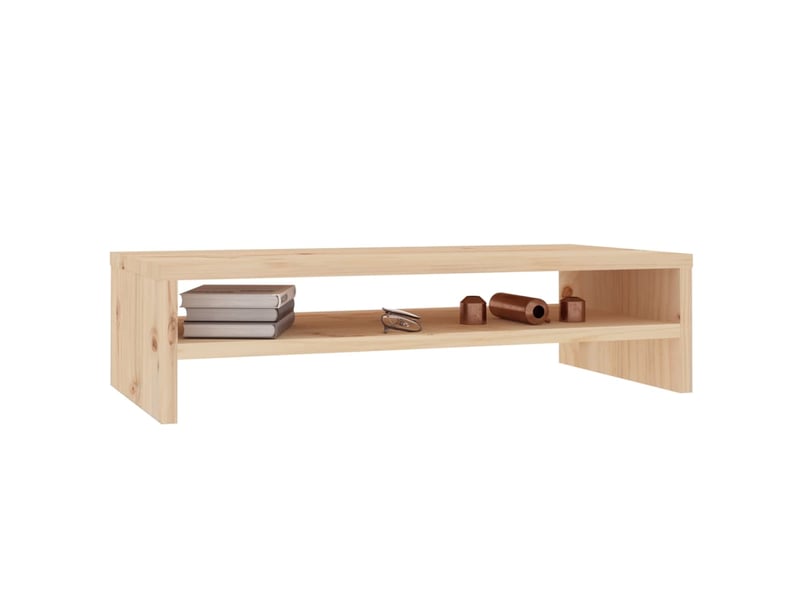  Support de moniteur 50 x 24 x 13 cm bois de pin solide brun 02_0029206  - Conforama B