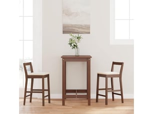 Lot de 2 tabouret de bar avec coussins en bois massif marron et caoutchouc shl26420
