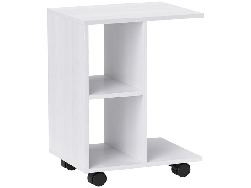  Table d’appoint blanche avec roulettes – 45x35x58 cm – parfaite pour petit espace  - Conforama A