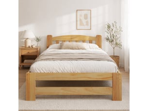 Lit simple 90x200 cm MAISENTIEL coloris naturel