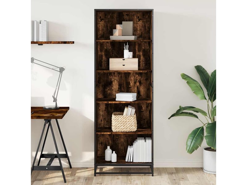  Bibliothèque, étagère de rangement chêne fumé 60x35x170,5 cm bois d'ingénierie  - Conforama C