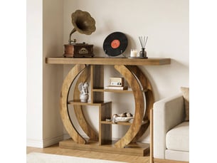 Console 108 x 29 x 82 cm en bois à 4 niveaux marron chicfurn