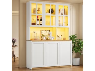 Vitrine coloris bicolore 1 étagère(s) <strong>KORFEE</strong> <strong></strong> - 61 cmx120 cm