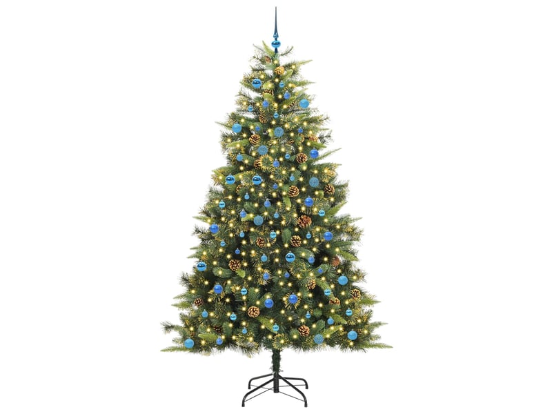  Sapin de noël artificiel, arbre de noël avec branches pliables et cônes 240 cm shl6300  - Conforama C