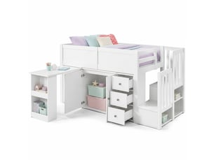 Lit mezzanine 90x200 cm VIVRYN coloris blanc