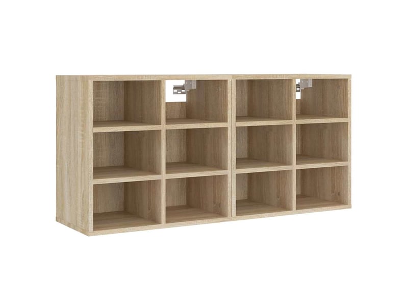  Armoires à chaussures 2 pcs, meuble à chaussures chêne sonoma 52,5x30x50 cm  - Conforama D