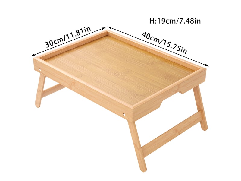 Plateau de petit-déjeuner en bois avec pieds pliants 40x30x19cm  - Conforama B