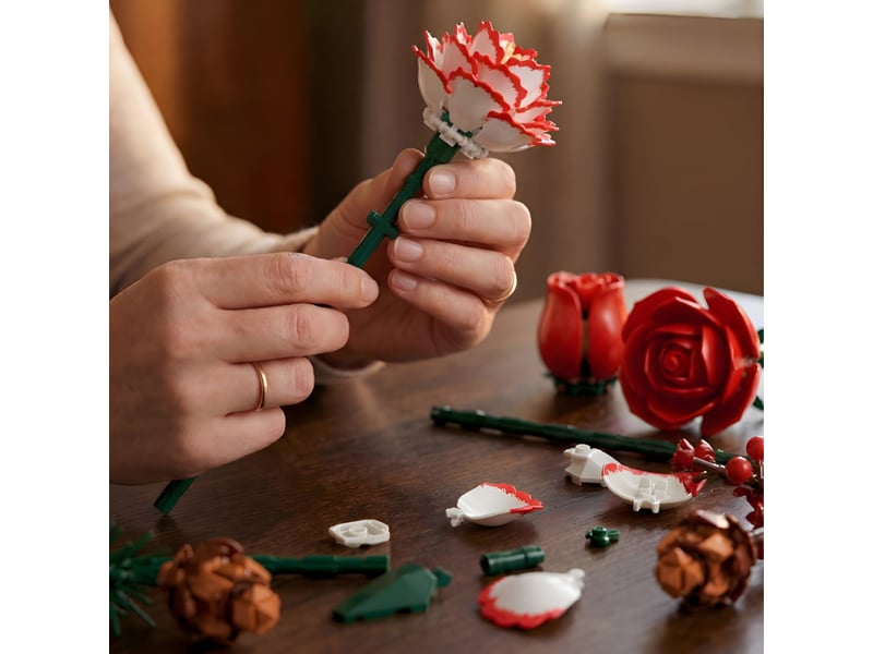  Set de construction bouquet de roses de noël – kit de fleurs artificielles pour adultes  - Conforama C
