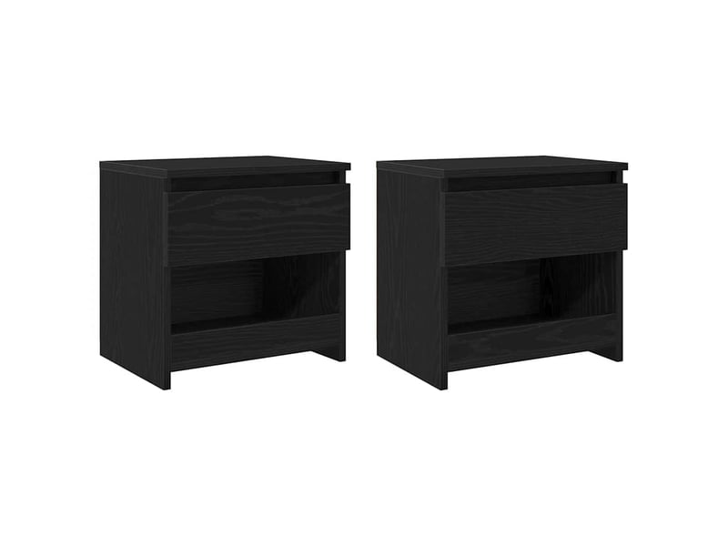  Table de chevet - cabinet de chevet - table de nuit 2 pièces chêne noir 40 x 30 x 39 cm  - Conforama A