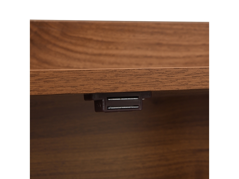  Meuble à chaussures 80x35x105 cm, meuble d'entrée deux parties avec compartiment ouvert inférieur et portes supérieures  - Conforama R