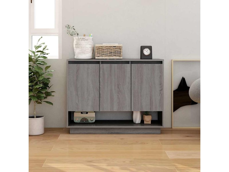  Buffet - bahut - meuble de rangement sonoma gris 97x31x75 cm bois d'ingénierie  - Conforama B