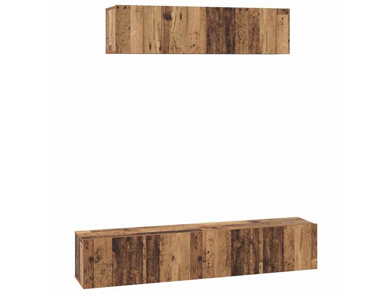  Ensemble meuble tv - banc tv - meuble de rangement 4 pcs bois ancien bois d'ingénierie  - Conforama A