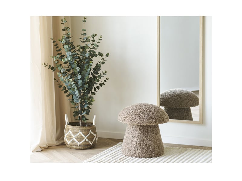 Mushy- pouf en fourrure artificielle marron ø45 cm  - Conforama B