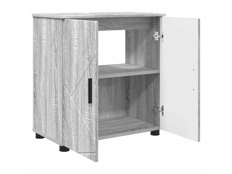 Ensemble de mobilier de salle de bain 3 pc gris sonoma cf64388 - Conforama E