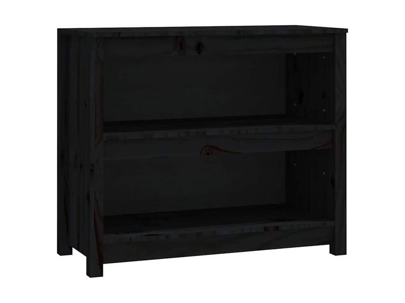  Bibliothèque, meuble de rangement salon noir 80x35x68 cm bois de pin massif  - Conforama A