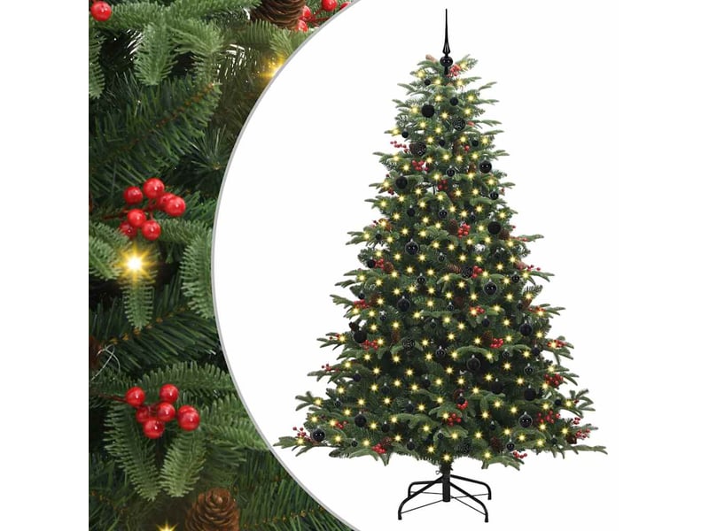 Sapin de noël - arbre de noël artificiel vert 240 cm pvc, métal et plastique - Conforama A