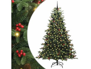 Sapin de noël - arbre de noël artificiel vert 240 cm pvc, métal et plastique