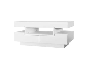 Table basse rectangulaire coloris blanc <strong></strong> <strong>Fay Lum</strong> - 50 cmx80 cm