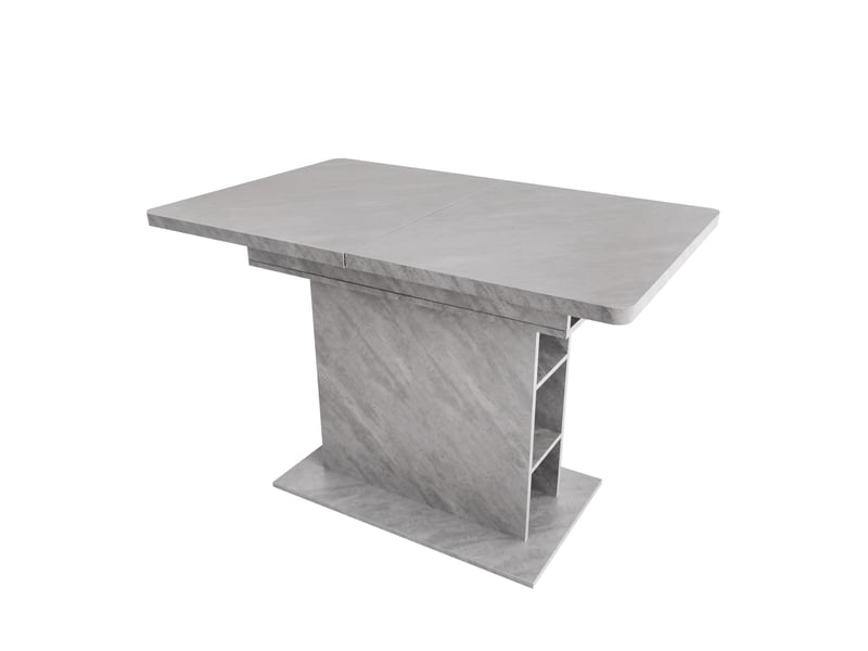  Table à manger extensible 110130 x 70 x 75 cm avec rangement ouvert, rectangulaire pour 4 à 6 personnes, gris  - Conforama E