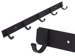 Rack mural avec 5 crochets, noir, pour salle de bain hallway, lourd