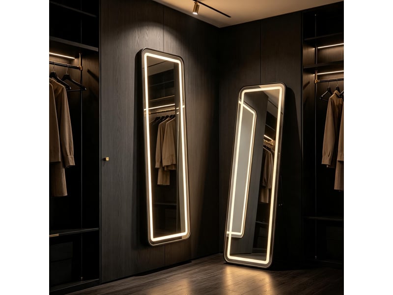  Miroir 150×40 cm –  lumières led dimmables – verre hd antidéflagrant –  cadre doré – cadre en aluminium pour chambre à coucher  - Conforama B