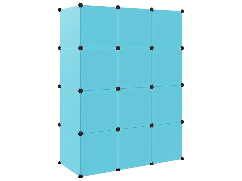  Armoire de rangement pour enfants avec 12 cubes bleu pp  - Conforama E