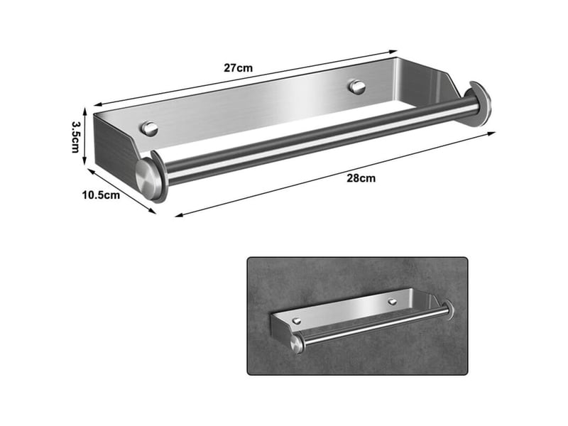  Derouleur essuie tout, porte sopalin, devidoir mural, distributeur papier aluminium et film, support déroulant de rouleau cuisine(argent)  - Conforama C