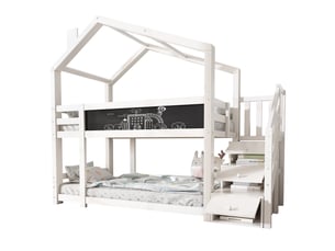 Lit superposé 90x200 cm <strong>OXEZA</strong>  <strong></strong> coloris blanc