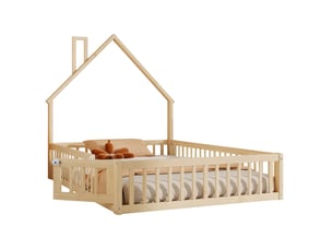 Lit cabane 140x200 cm HAVRYA coloris naturel