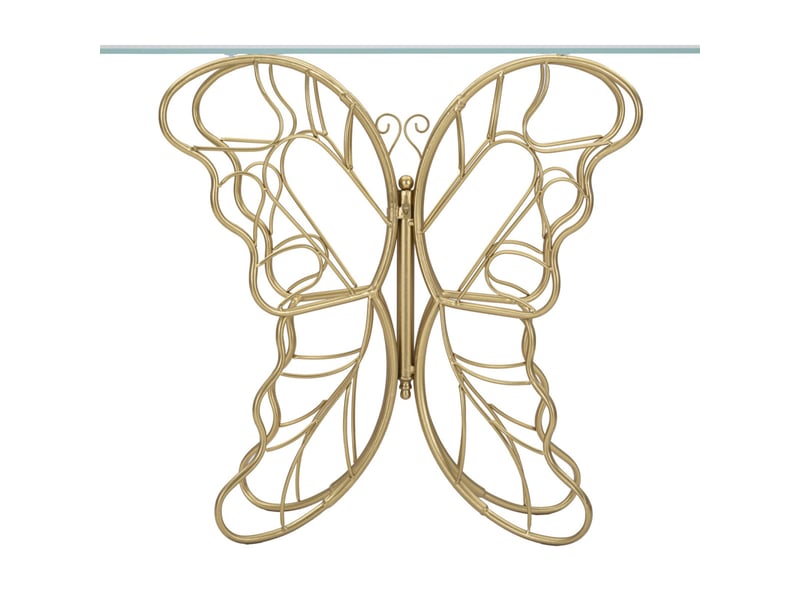 Console en métal et verre butterfly 110 x 40 x 76 cm  - Conforama E
