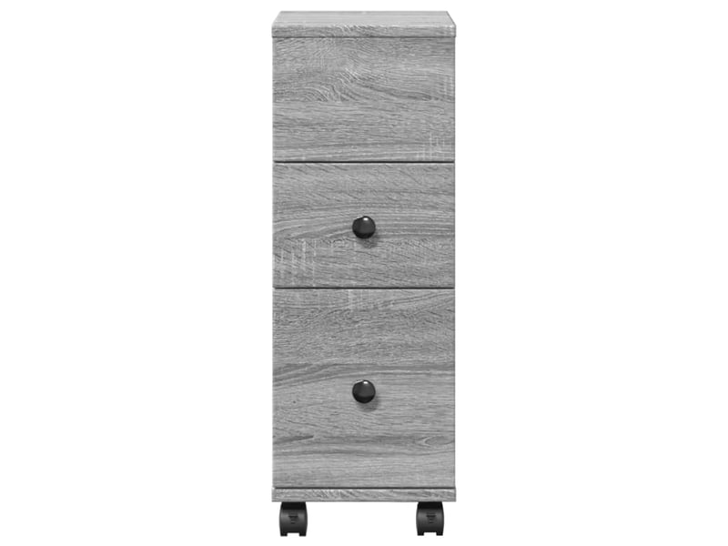  Meuble étroit salle de bain, commode à roulettes sonoma gris shl6204  - Conforama D