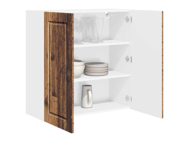  Meuble mural de cuisine, armoire de cuisine bois ancien 80x31x80cm shl7030  - Conforama C
