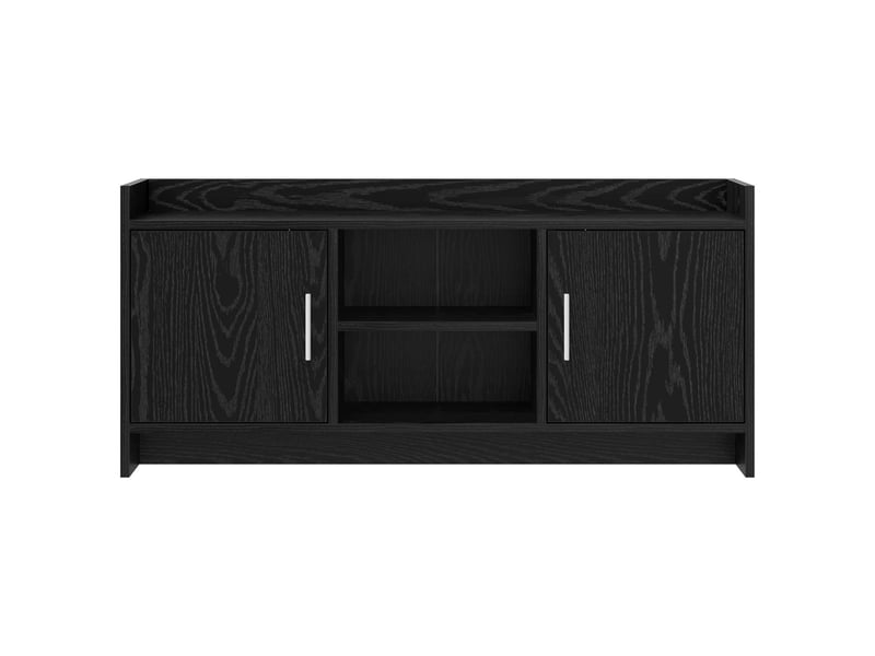  Meuble tv - banc tv - meuble de rangement 102 x 33 x 47 cm chêne noir bois d'ingénierie  - Conforama E