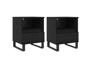 Table de chevet - table de lit chêne noir 40 x 35 x 50 cm bois d'ingénierie