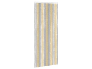 Rideau anti-insectes, moustiquaire en chenille gris et beige 90 x 220 cm cf43449