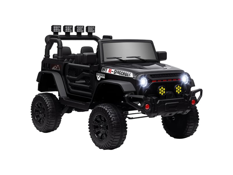  Voiture électrique pour enfants de 3 ans et plus avec batterie 12 v, télécommande, phares led, klaxon et musique - noire  - Conforama A