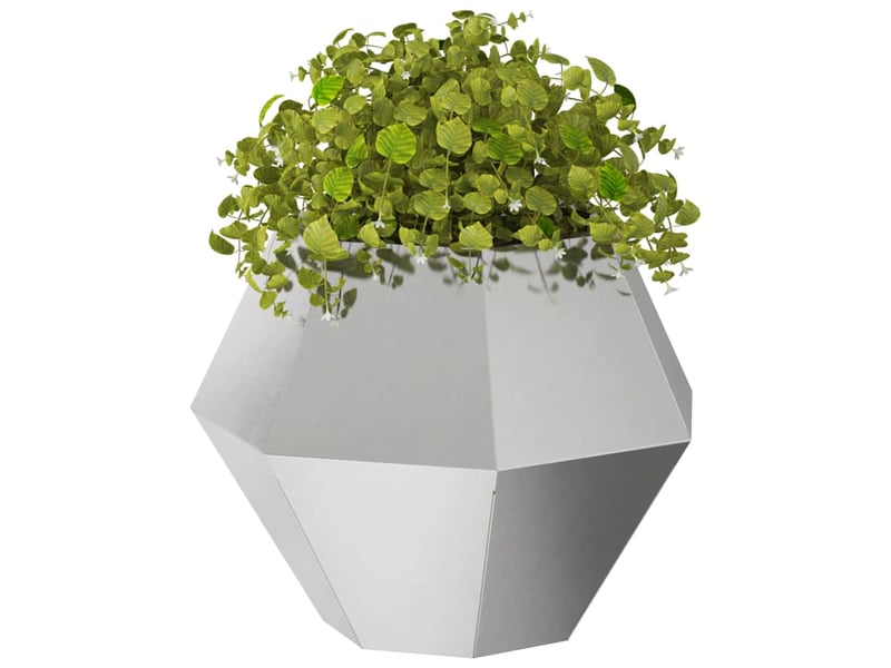  Jardinière - bac à fleurs argenté 50 x 50 x 40 cm acier inoxydable  - Conforama C