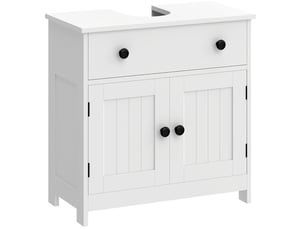 Meuble sous lavabo 60x30x60 cm 1 tiroir 2 portes mdf blanc
