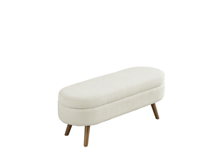 Banc de lit coffre 110x40x42 cm, rangement, banc d'entrée et bout de lit, chambre salon couloir, velours doux, beige