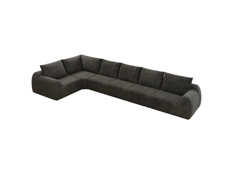Canapé d'angle en l gris foncé 401 cm en tissu chenille sans armature - Conforama A