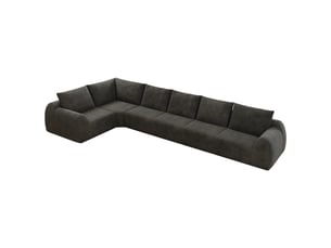 Canapé d'angle en l gris foncé 401 cm en tissu chenille sans armature