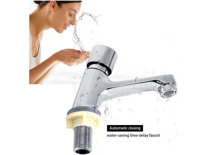  Cuisines robinet de lavabo de salle de bain baignoires robinet à fermeture automatique robinet de retard pour economiser l'eau  - Conforama B