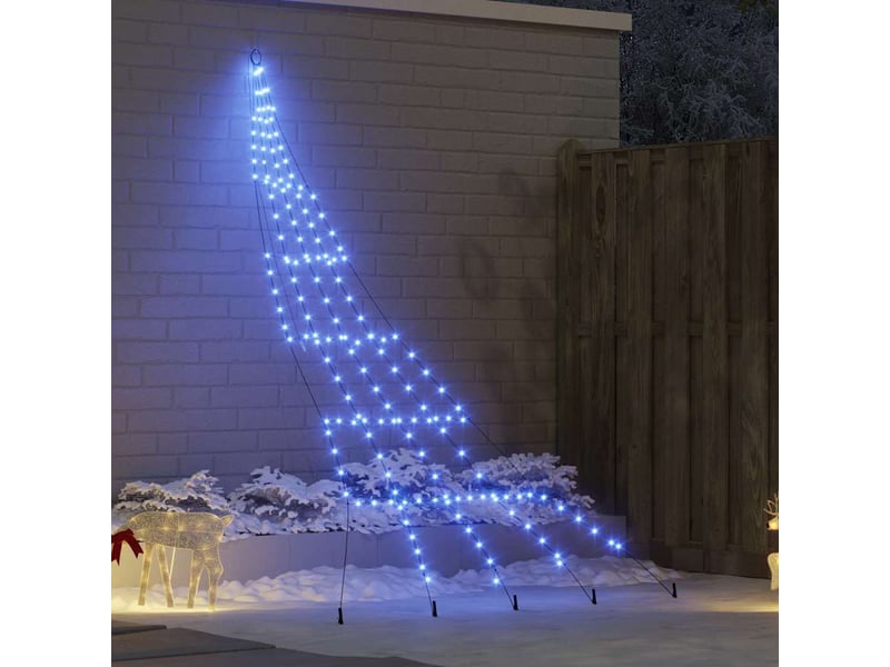  Arbre de noël, sapin de noël led avec piquets au sol bleu 306 cm métal  - Conforama B