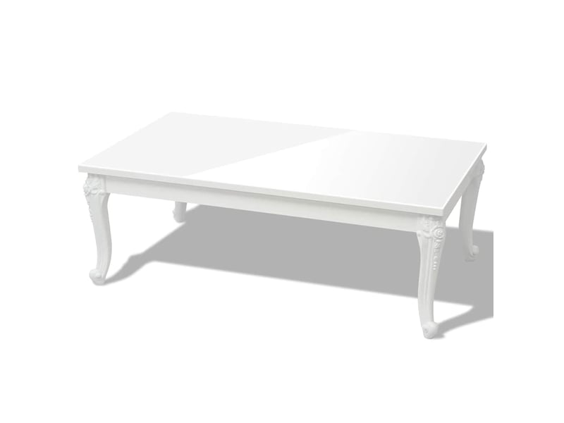  Table basse - table de salon - table à thé 115x65x42 cm blanc brillant  - Conforama A