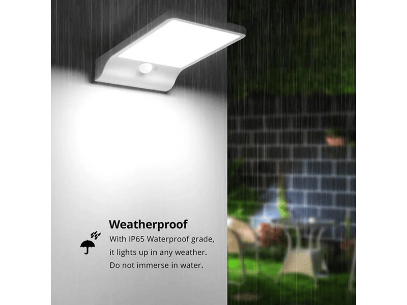  Lampe de jardin solaire 36led-blanc avec poteau, maison extérieure balcon extérieur murale à led avec capteur de clôture, 4 w ISG003627 - Conforama B