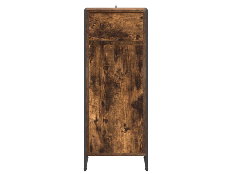  Cabinet de salle de bain, meuble de rangement chêne fumé 40x30x100 cm  - Conforama E